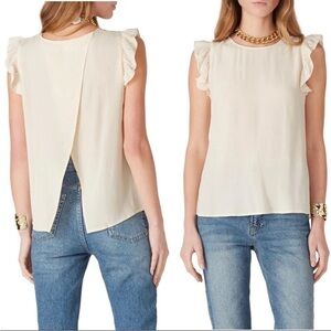 Ba&sh Fani ruffle-trimmed crepe top